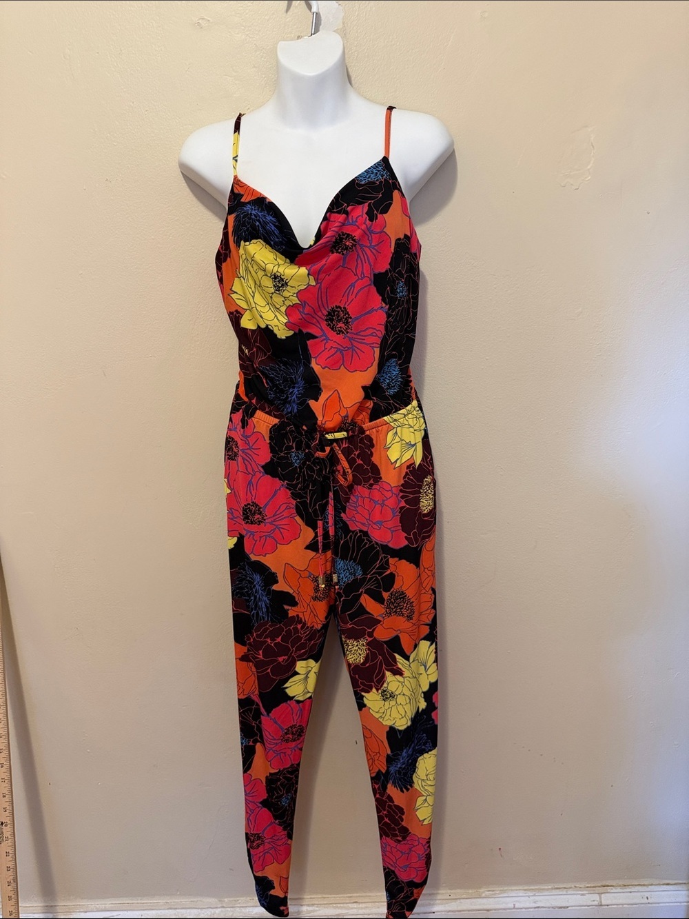 Veronica M Multicolor Floral Cowl Neck Jumpsuit